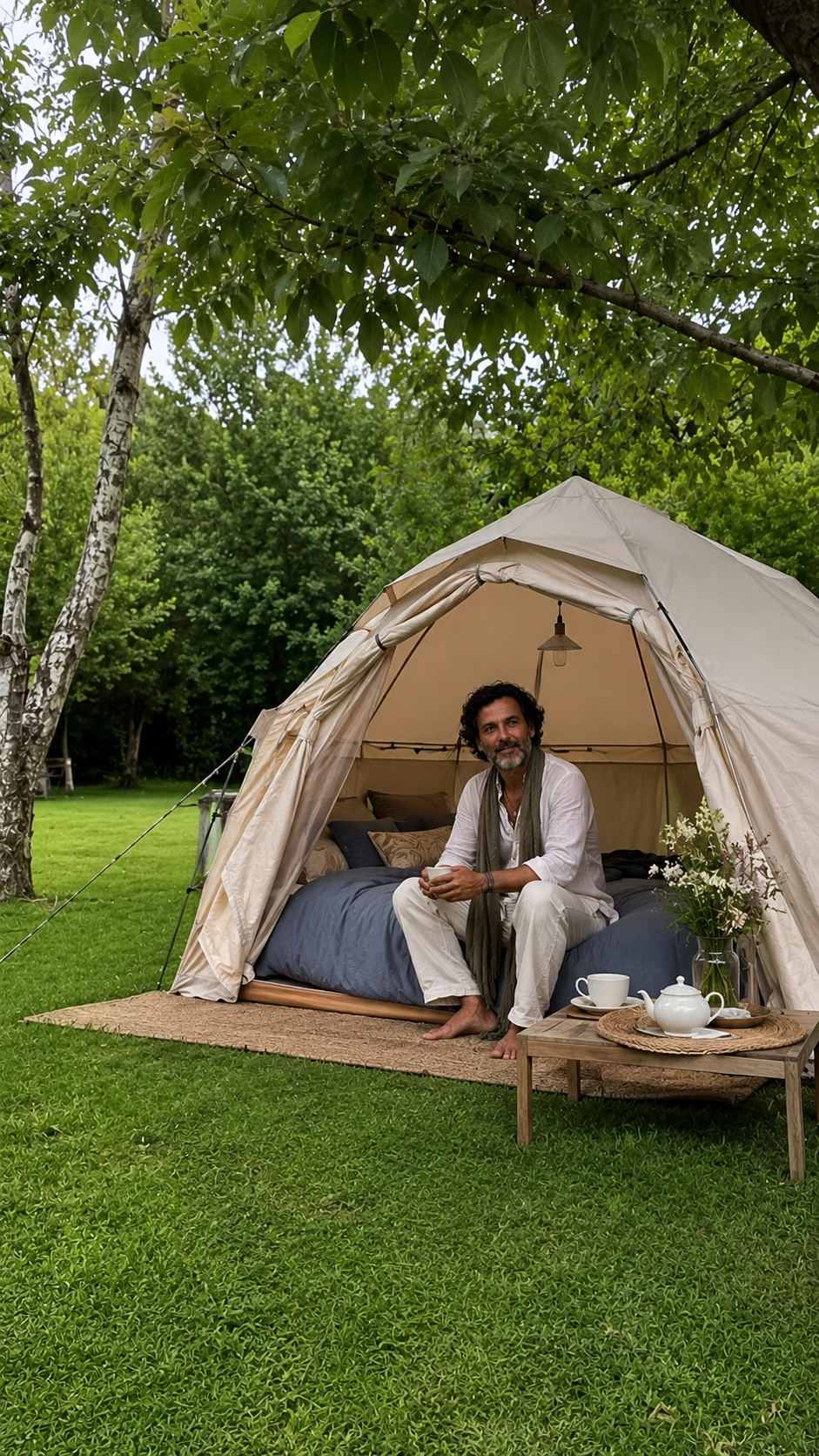 Glamping con Descanso Terapéutico en el jardín de la clínica