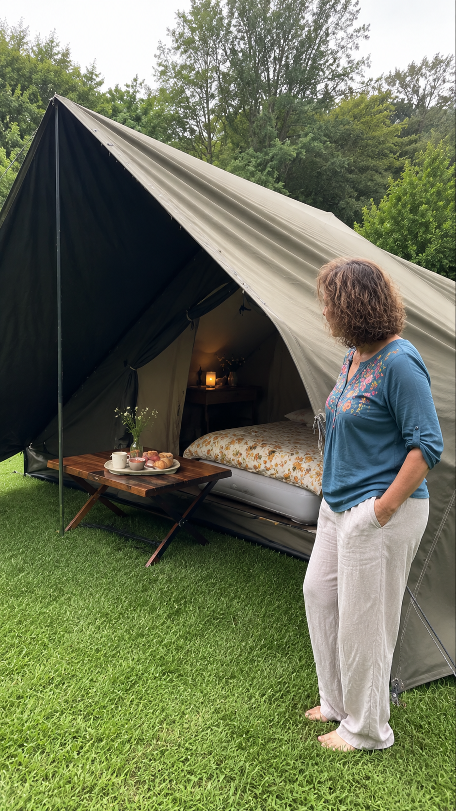 Glamping terapéutico en jardín